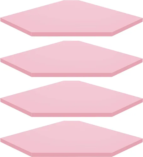 Vista 13 de Homode Estante de Esquina para Montaje en Pared, Juego de 2 Estantes Flotantes de Esquina con Orificio para Cables para TV, Decodificador, Estante