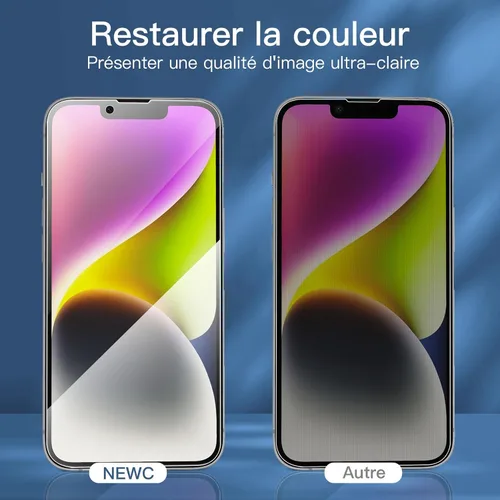 Vista 100 de NEW'C Paquete de 3 protectores de pantalla de privacidad para iPhone Air/iPhone 17 Air (6.5 pulgadas), película de vidrio templado antiespía