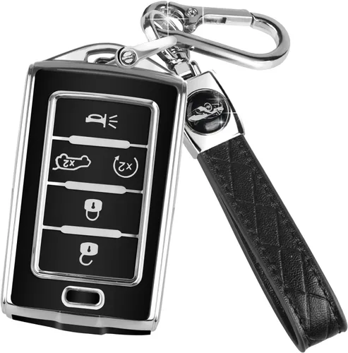 Vista 8 de MILD EAST - Funda para llavero Jeep Grand Cherokee con 5 botones (negro)