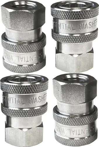 Vista 14 de Essential Washer Enchufe hembra NPT de 1/4 pulgadas de acero inoxidable Accesorios de conexión rápida para lavadora a presión 5000 PSI Juego