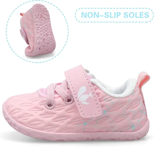 Vista 5 de FEETCITY Zapatillas de bebé para niños y niñas zapatos de primera caminata zapatos de cuna para recién nacidos zapatos de meter