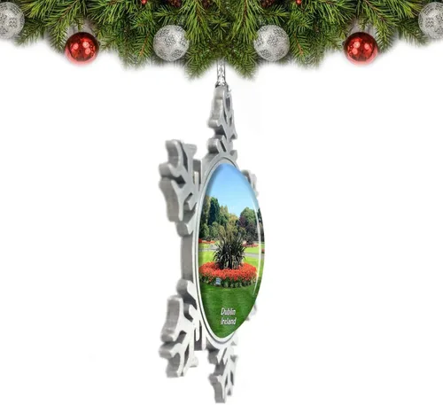 Vista 2 de Irlanda St Stephens Green Dublin Adorno de Navidad Decoración de árbol de cristal Metal recuerdo regalo