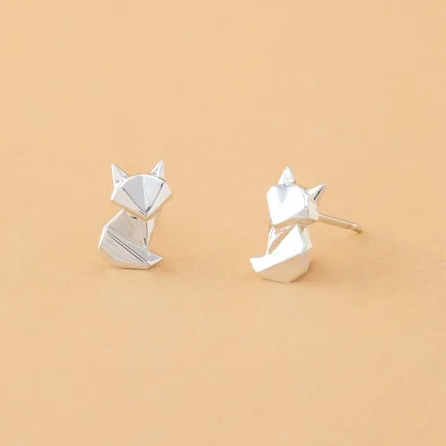 Vista 4 de Boma Joyería de plata de ley con diseño de zorro de origami Poliéster