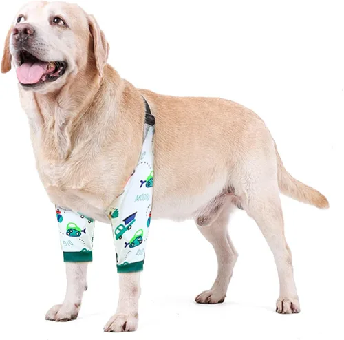 Vista 18 de Protector de codo para perro, coderas con almohadilla de malla para perros medianos y grandes para evitar lamer heridas (automóvil, 4XL)