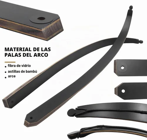 Vista 5 de Arco recurvo de 60 pulgadas Black Hunter Takedown - Arco de caza y flechas de 20 a 60 libras, con carcaj de flechas, arcos de tiro con arco de mano