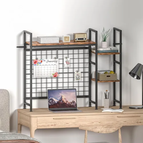 Vista 2 de Desk Hutch Dorm, librero de escritorio para computadora de 37.4