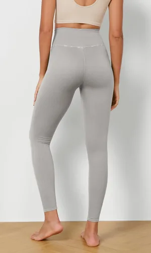 Vista 2 de ODODOS Leggings sin costuras para mujer, cintura alta, lavado ácido, acanalado, pantalones de entrenamiento, gimnasio, yoga