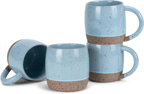 Vista 16 de Elanze Designs Speckled Raw Bottom - Tazas de cerámica de 17 onzas, paquete de 4, color negro