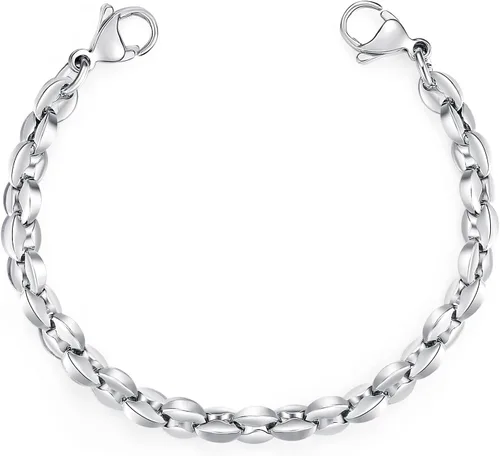 Vista 11 de LinnaLove Cadena intercambiable de acero inoxidable para pulseras de identificación de alerta médica para mujeres y hombres, No es una piedra