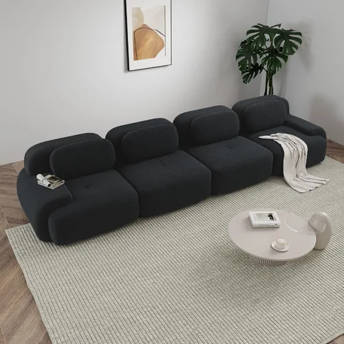 Vista 18 de Sofá sin hueso de 82 pulgadas, cómodo sofá cama de dos plazas, sofá comprimido con asiento profundo, sofá nube de pana para sala de estar