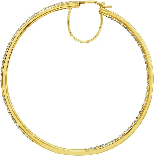 Vista 3 de Tienda Essentials Aretes redondos de plata de ley con circonita cúbica Infinite Elements (7 cttw), (anteriormente colección Tienda)