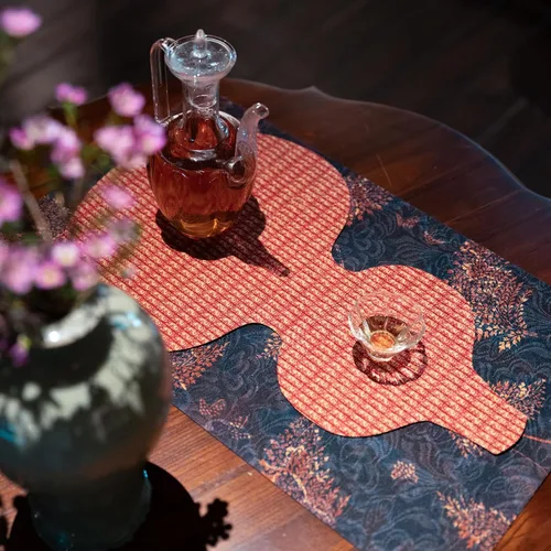 Vista 31 de Extra Long 2-Piece Table Runner Set 118, Waterproof Banquet Table Decor, Double Sided Event Cloth, Heavy Duty Tea Mat, Washable Reversible Brocade