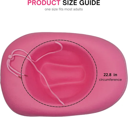 Vista 4 de 4E's Novelty Sombrero de vaquero para mujeres y hombres, sombrero de vaquera de fieltro para adultos, accesorios de vestir para fiesta occidental