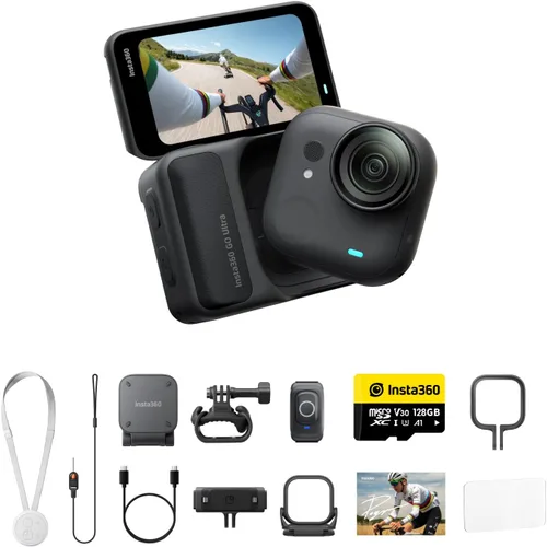 Vista 14 de Insta360 GO Ultra Lifestyle Bundle – Pequeña cámara de vlogging 4K, manos libres, cámara POV, sensor de 1/1.28 pulgadas, peso de 1.87 oz, 156° FOV