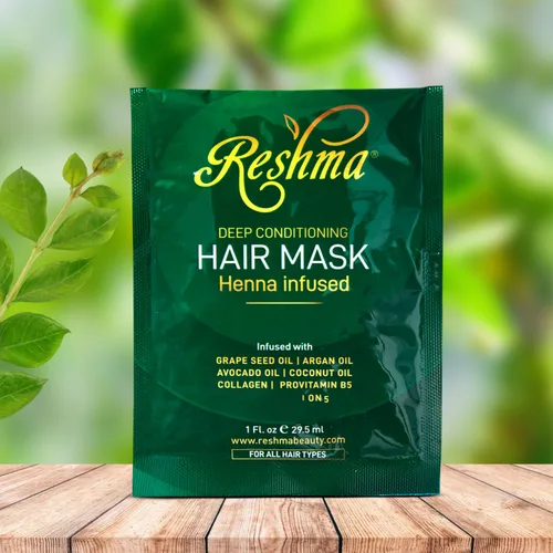 Vista 3 de Reshma Beauty Tinte de cabello con henna de 30 minutos infundido con hierbas naturales (marrón oscuro) con mascarilla para todo tipo de cabello
