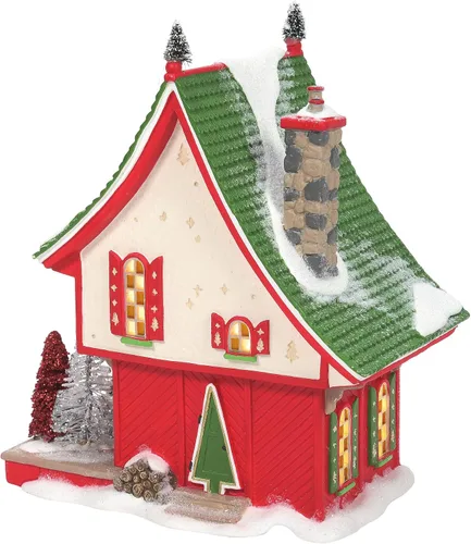 Vista 2 de Department 56 North Pole Village - Edificio iluminado de fábrica de árboles de sisal, 7.76 pulgadas, multicolor