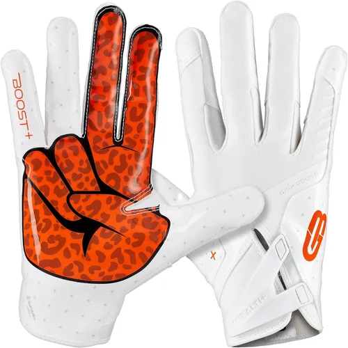 Vista 11 de Guantes de fútbol Grip Boost - Peace Stealth 6.0 Boost Plus Tecnología adhesiva - Guantes de fútbol para adultos y jóvenes para receptor abierto