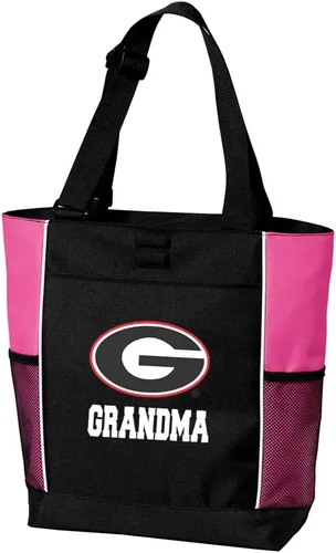 Vista 7 de Broad Bay University of Georgia Tote Bag UGA Logo, 600D Polyester Canvas, Adjustable Web Handles, Front Pocket, Side Mesh Pockets, Pen Loops