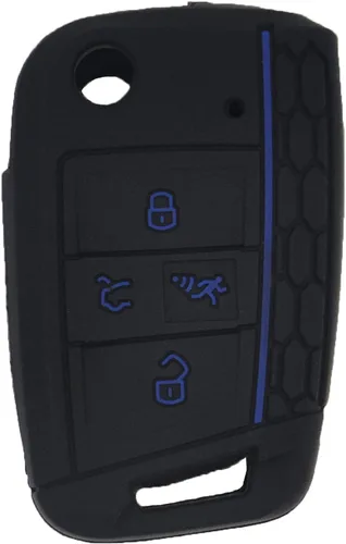 Vista 5 de LemSa Paquete de 2 fundas de silicona suave para llavero VW Volkswagen Golf Alltrack Sportwagen GTI Tiguan Atlas POLO Skoda Octavia 2020 2019 2018