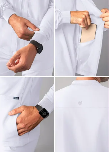 Vista 4 de Adar Addition Scrubs para hombre - Chaqueta médica con cremallera