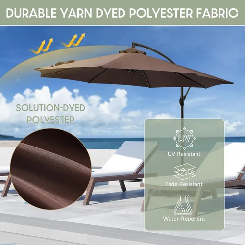 Vista 2 de WestinTrends Julia 10 Ft Cantilever Umbrella Café