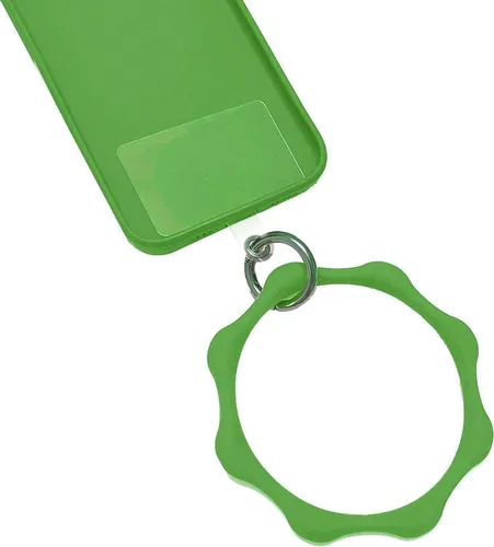 Vista 13 de Correa de silicona con forma de corazón para teléfono, correa de muñeca para teléfono celular con soporte para llaves, universal compatible con Beige