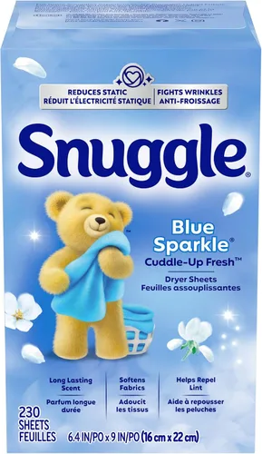 Vista 6 de Snuggle Hojas de secadora suavizantes de tela, brillo azul, 230