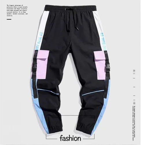 Vista 5 de FANLUKA Pantalones deportivos tipo cargo para hombre, para deportes al aire libre, moda, casual, atletismo, pantalones geniales para hombre, hip hop