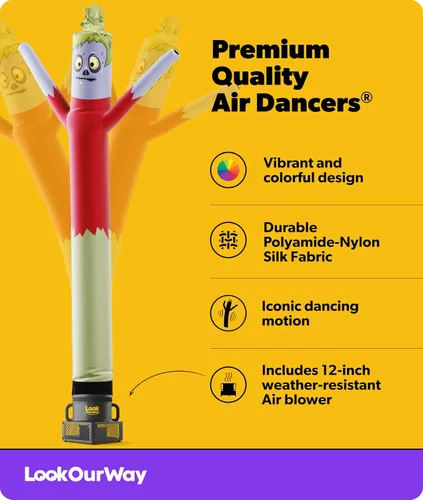 Vista 2 de LookOurWay Juego inflable de tubo para hombre de Halloween Air Dancers Inflable de monstruo loco de 10 pies con soplador de 12 pulgadas Monster
