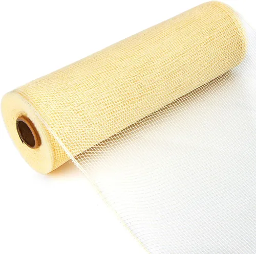 Vista 9 de Ribbli Cinta de malla beige, 10 pulgadas x 30 pies (10 yardas), uso para guirnaldas de corona de Pascua y decoración de otoño (no metálica)