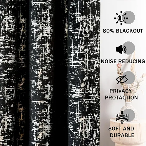 Vista 2 de Tititex Cortinas opacas de terciopelo negro de lujo de 96 pulgadas de largo, juego de 2 paneles para cortinas de ventana de dormitorio, cortinas
