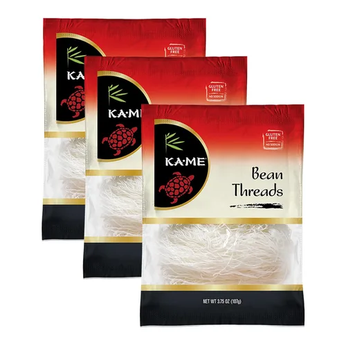 Vista 10 de KA-ME Bean Threads - Fideos de vidrio cantonés sin gluten - Fideos de celofán de frijol mungo - Para salteados, sopas asiáticas y platos chinos