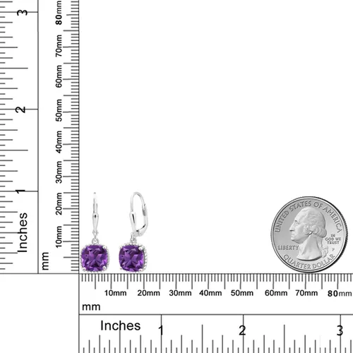Vista 86 de Gem Stone King Aretes colgantes de plata de ley 925 de 0.315 pulgadas para mujer