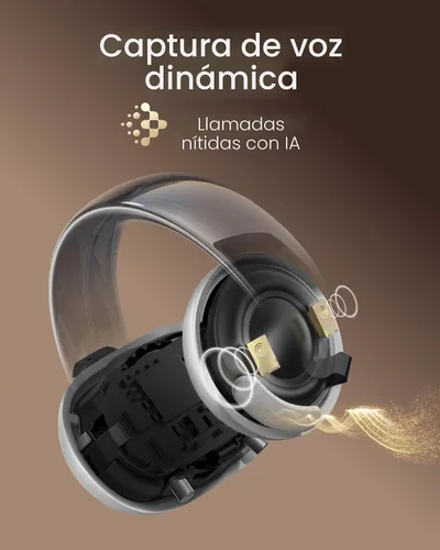 Vista 7 de Soundcore AeroClip de Anker, Auriculares de oído abierto, Auriculares de clip, Comodidad adaptativa, Llamadas claras con 4 micrófonos y AI, Ajuste
