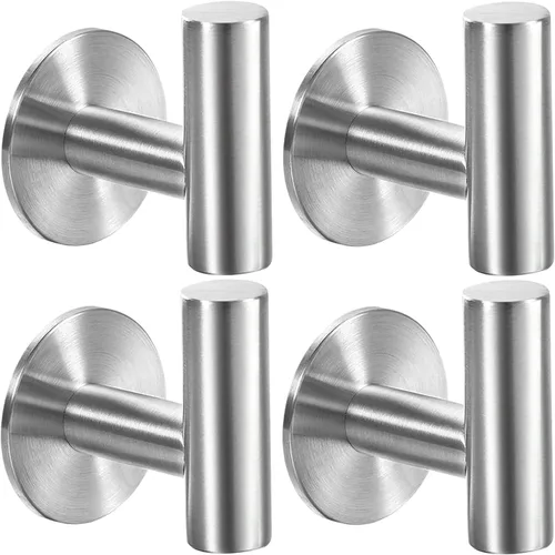 Vista 11 de Vuzvuv Paquete de 2 ganchos de pared mate negros, SUS304 de acero inoxidable impermeable para abrigo y bata, ganchos resistentes para baño, cocina