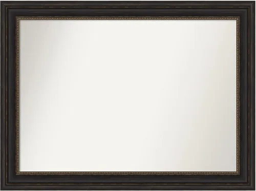 Vista 849 de Amanti Art Espejo de pared personalizado no biselado (25 x 25 pulgadas), marco de bronce acentuado, varios tamaños personalizados, espejo de baño