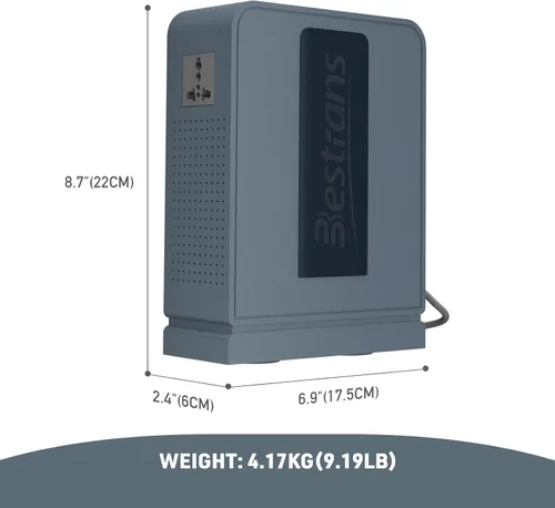 Vista 5 de Transformador elevador de 1000 W, convertidor de 110 V a 220 V, convertidor de voltaje resistente de 110 V-120 V a 220 V-240 V con dos tomas