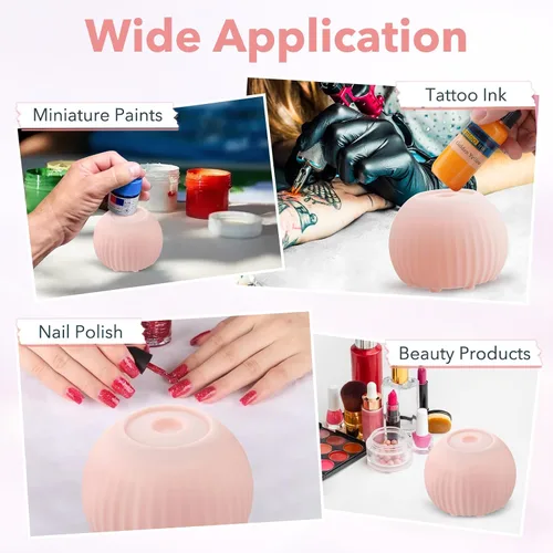 Vista 7 de Mini mezclador Vortex 5000RPM, 100 bolas de mezcla, rosa Rosado