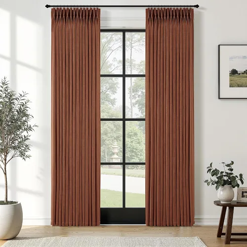 Vista 52 de Cortinas de lino plisadas Blanco crema