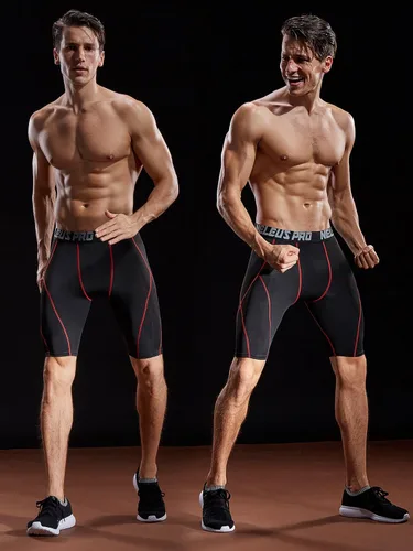 Vista 7 de NELEUS Paquete de 3 pantalones cortos de compresión para hombre