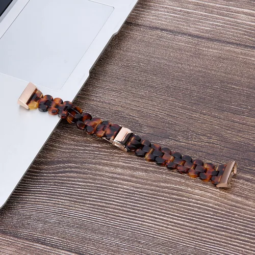 Vista 5 de Bandas ovaladas de resina compatibles con Fitbit Charge 3/3 SE/Charge 4 bandas para mujer, elegantes pulseras de relación con hebilla de acero