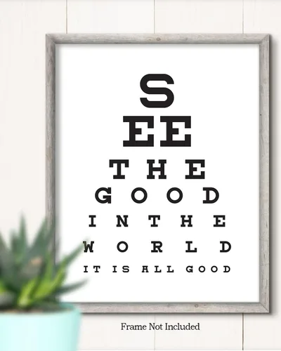 Vista 2 de See The Good In The World - Impresión artística de pared con cita motivacional, impresión de decoración de pared, póster o lienzo para oficina