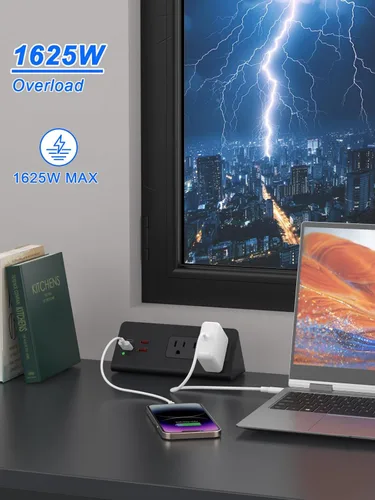 Vista 8 de Regleta de alimentación de abrazadera de escritorio 3 AC 4 USB PD 20W USB-C