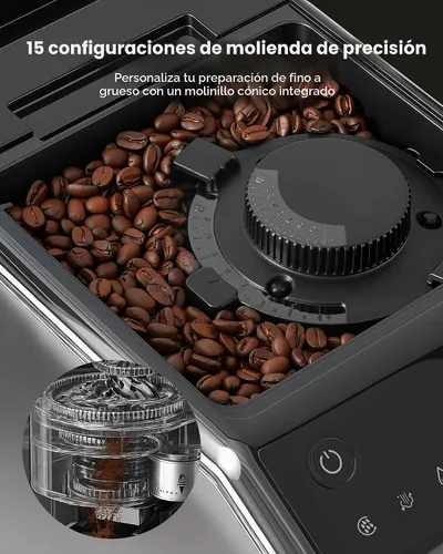 Vista 5 de Máquina automática de café expreso con molinillo y espumador