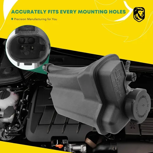 Vista 7 de YHTAUTO Depósito de expansión del depósito de desbordamiento de recuperación de refrigerante del motor con tapa y sensor presurizados para 1995-2003