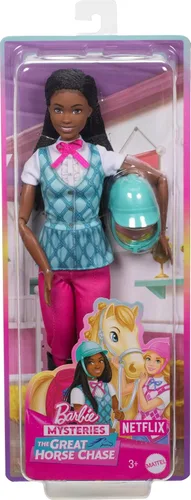 Vista 6 de Muñeca “Brooklyn” de Barbie y accesorios de Barbie Misterios: La Gran Persecución de Caballos, incluye muñeca de moda, atuendo de equitación