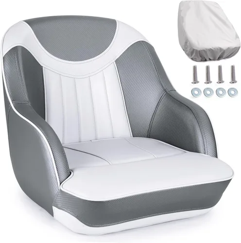 Vista 9 de Asiento de barco Pontón Asiento de cubo capitán con funda de asiento de barco