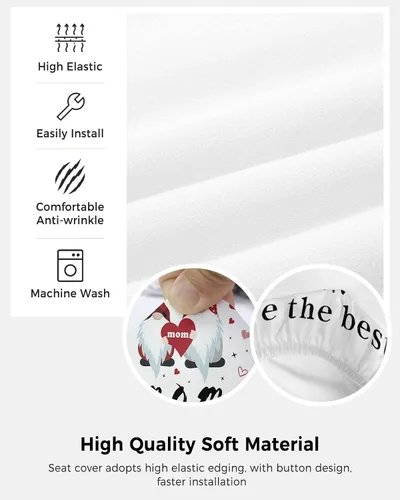 Vista 5 de Office Chair Cover I Love You Mom Protective Stretchable Universal Computer Chair Covers Gnome White Backdrop Stretch Rotating Chair Slipcover