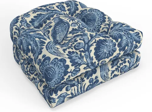 Vista 8 de Pillow Perfect Cojín floral para asiento de silla de interior/exterior, acolchonado, resistente a la intemperie y a la decoloración, 19 x 19