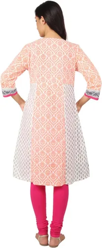 Vista 4 de Túnica Kurta con estampado de contraste para mujer